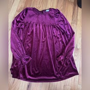 Rich Burgundy Satin Blouse